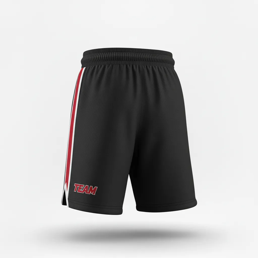 Custom Softball Softball Shorts - Custom Design - Softballshorts Blackredwhite - Front View - Kinexa Sportswear