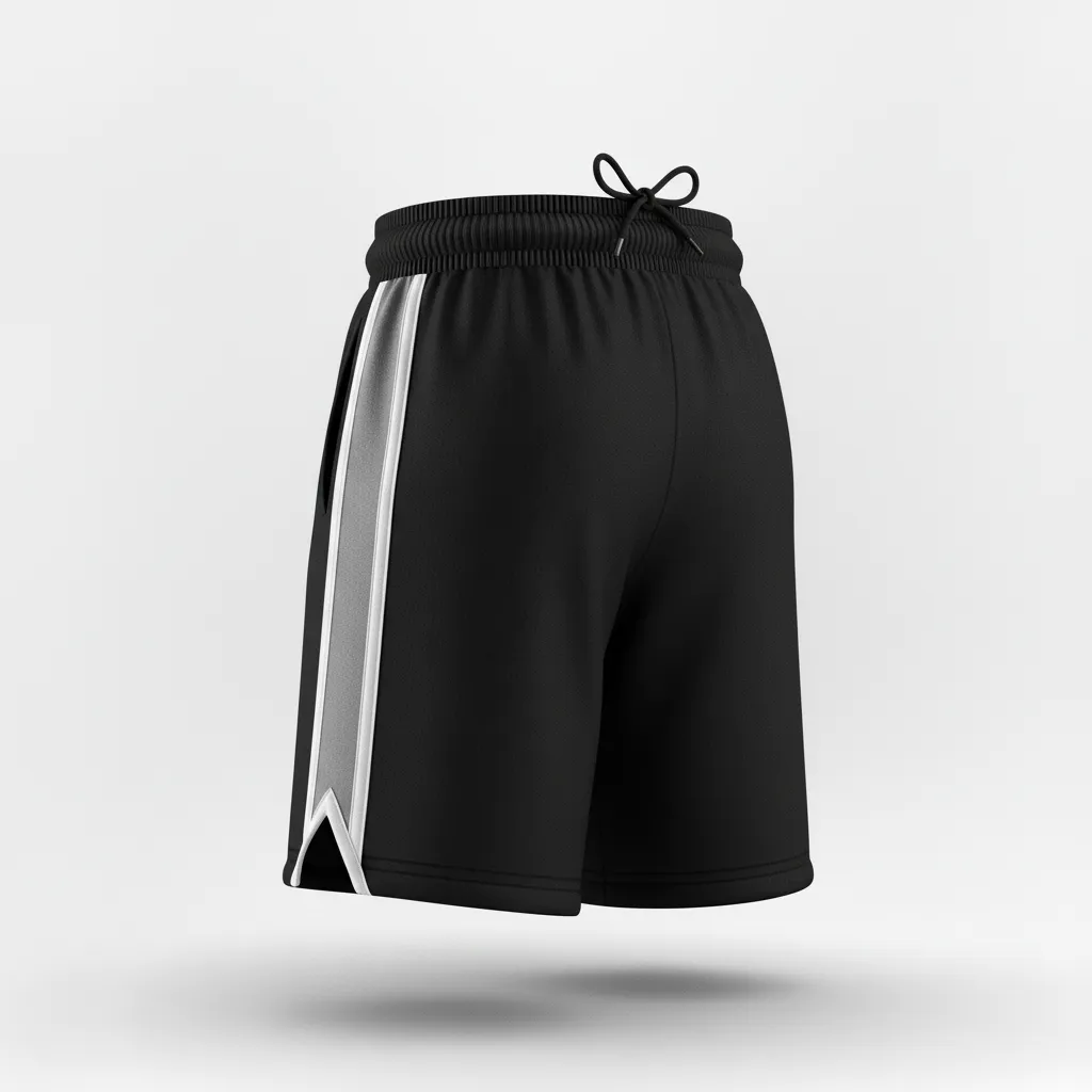 Custom Softball Softball Shorts - Custom Design - Softballshorts Blacksilverwhite - Back View - Kinexa Sportswear