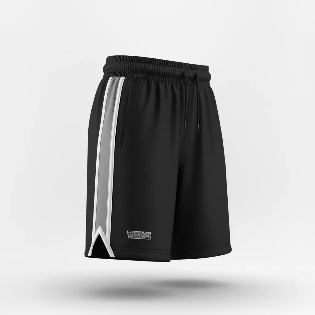 Custom Softball Softball Shorts - Custom Design - Softballshorts Blacksilverwhite - Front View - Kinexa Sportswear