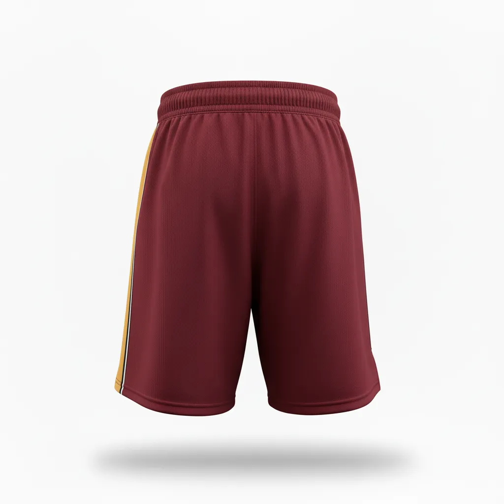 Custom Softball Softball Shorts - Custom Design - Softballshorts Cardinalblackwhite - Back View - Kinexa Sportswear