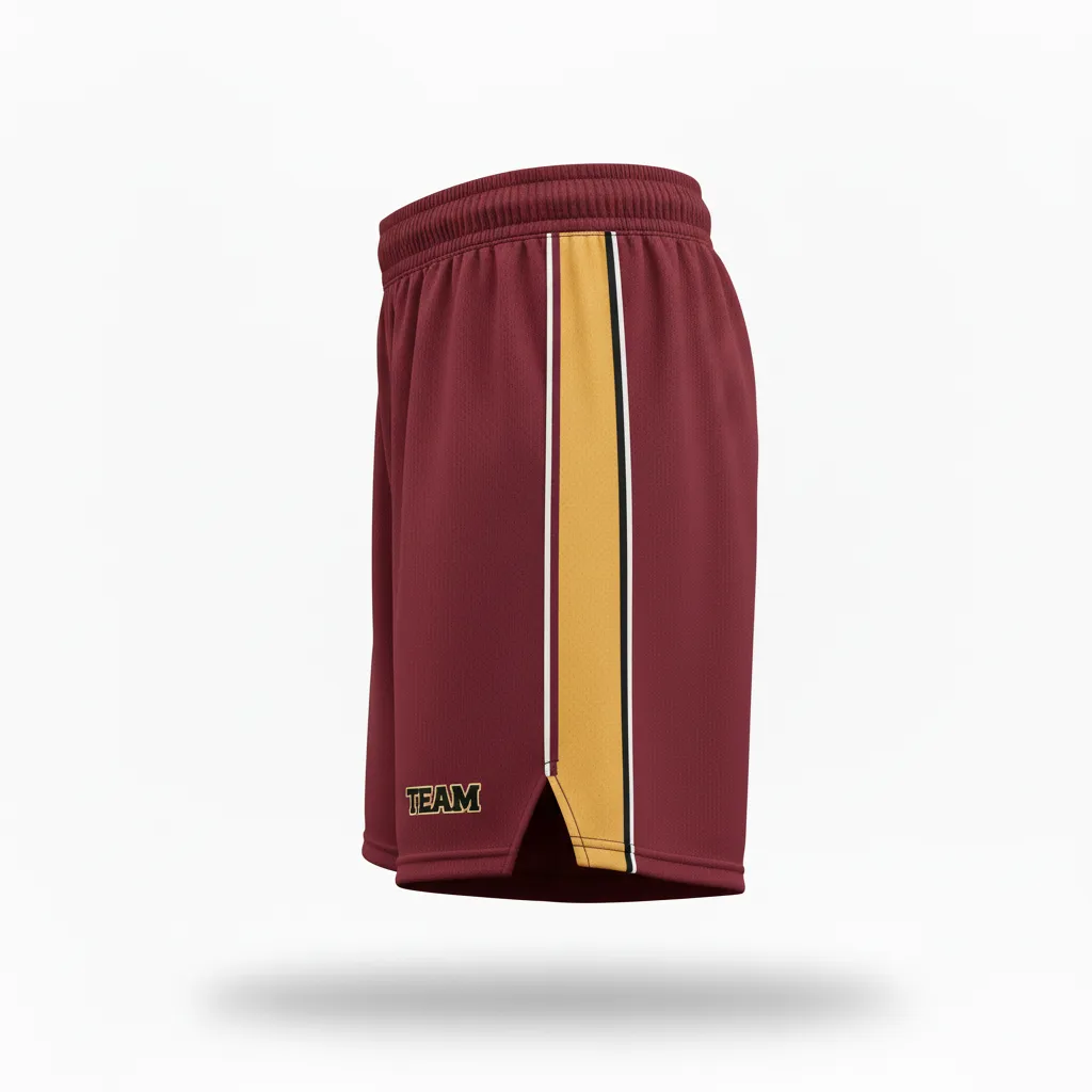 Custom Softball Softball Shorts - Custom Design - Softballshorts Cardinalblackwhite - Side View - Kinexa Sportswear
