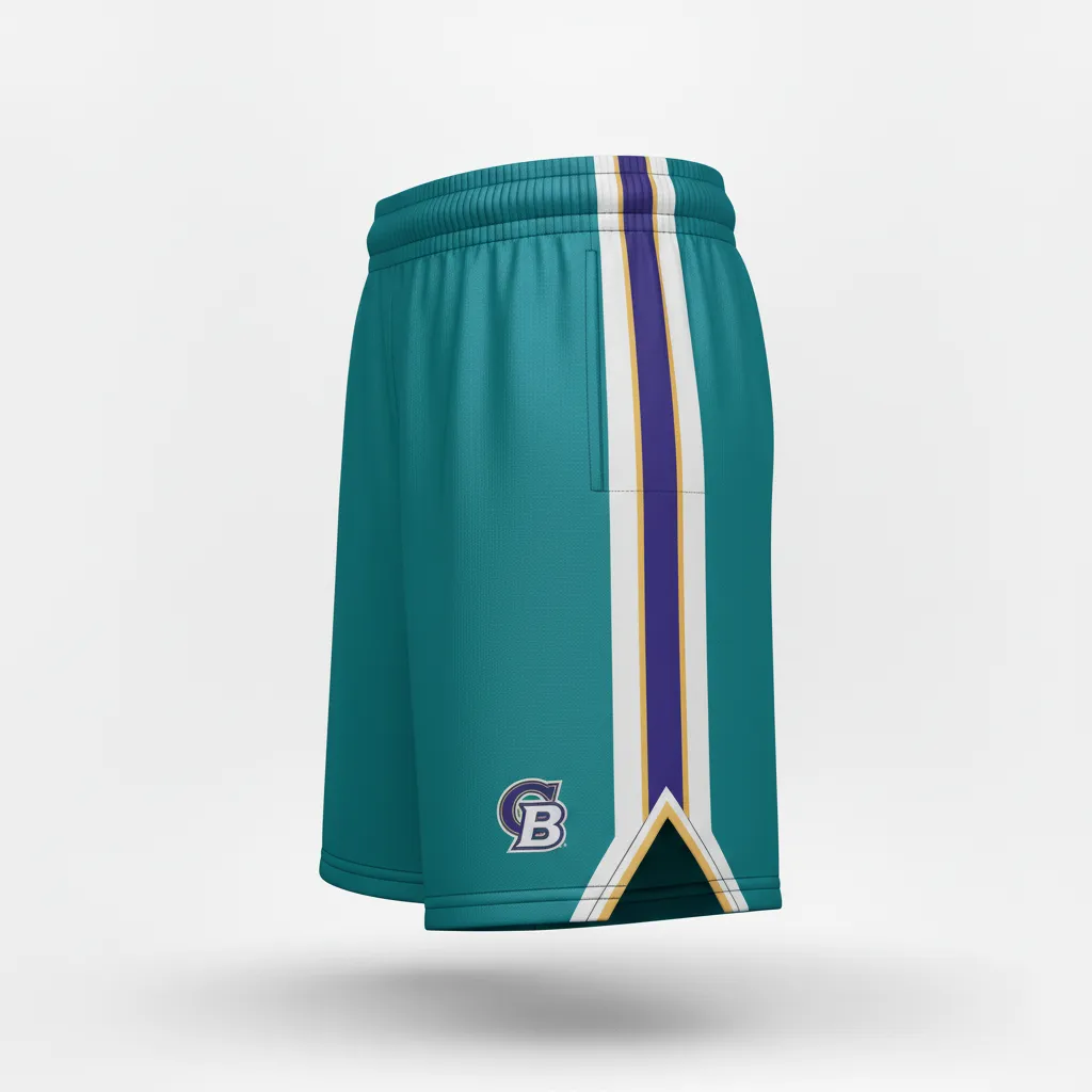 Custom Softball Softball Shorts - Custom Design - Softballshorts Columbiawhitenavy - Side View - Kinexa Sportswear