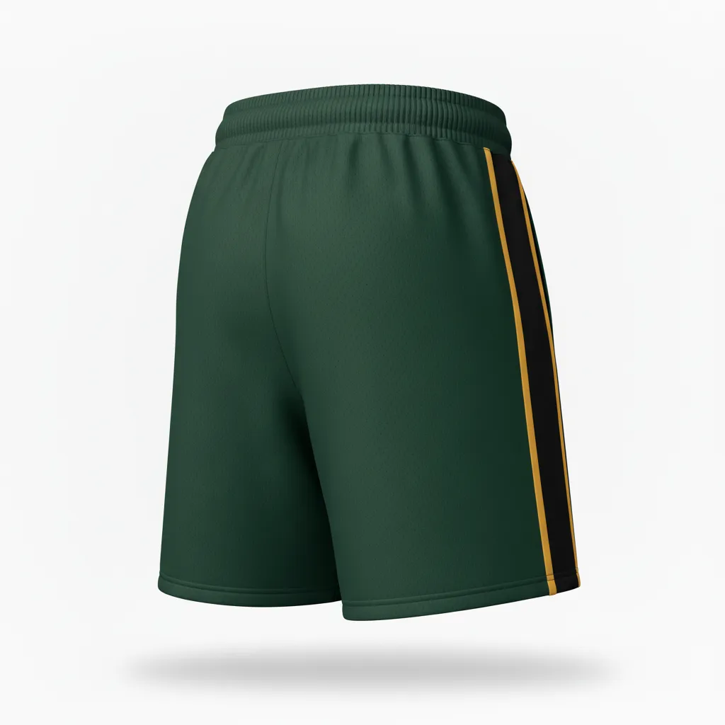 Custom Softball Softball Shorts - Custom Design - Softballshorts Forestblackgold - Back View - Kinexa Sportswear