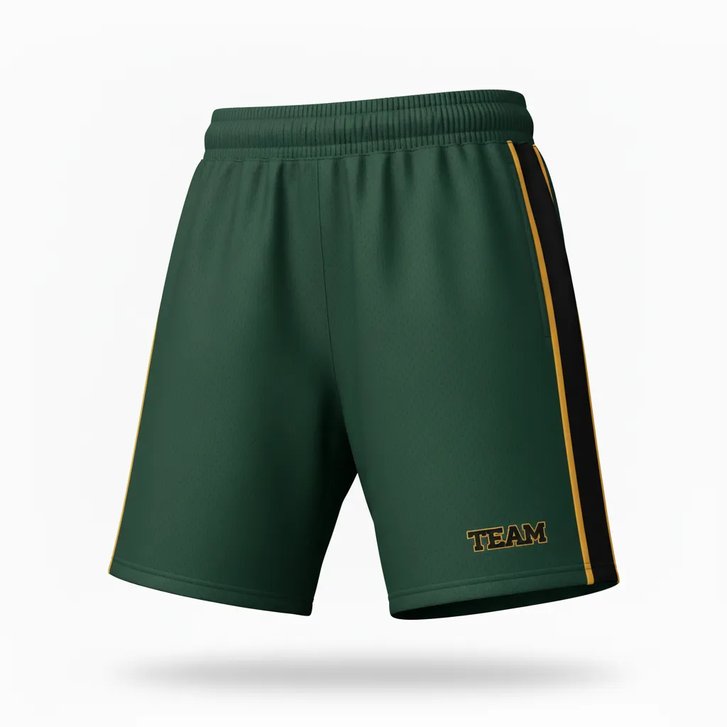 Custom Softball Softball Shorts - Custom Design - Softballshorts Forestblackgold - Front View - Kinexa Sportswear