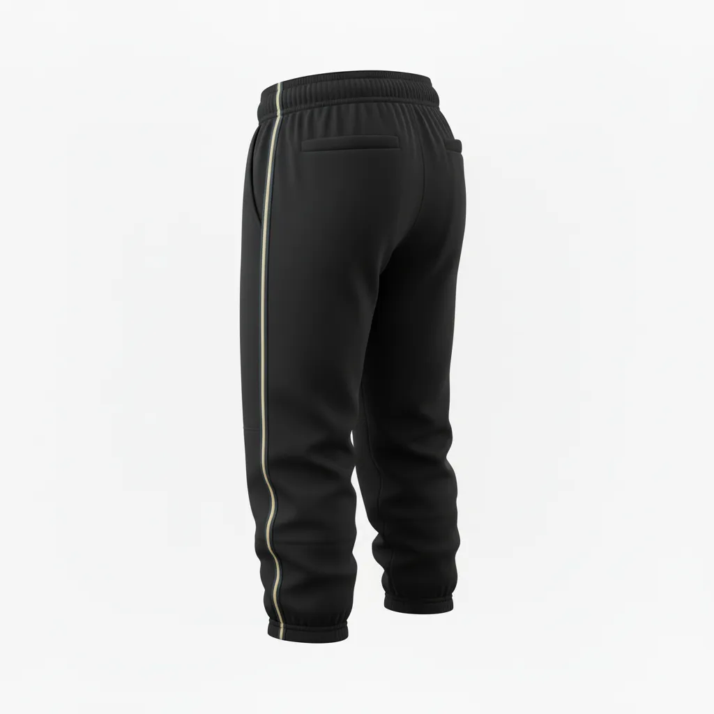 Custom Softball Standard Softball Knicker - Custom Design - Softballknicker Blackgoldwhite - Back View - Kinexa Sportswear