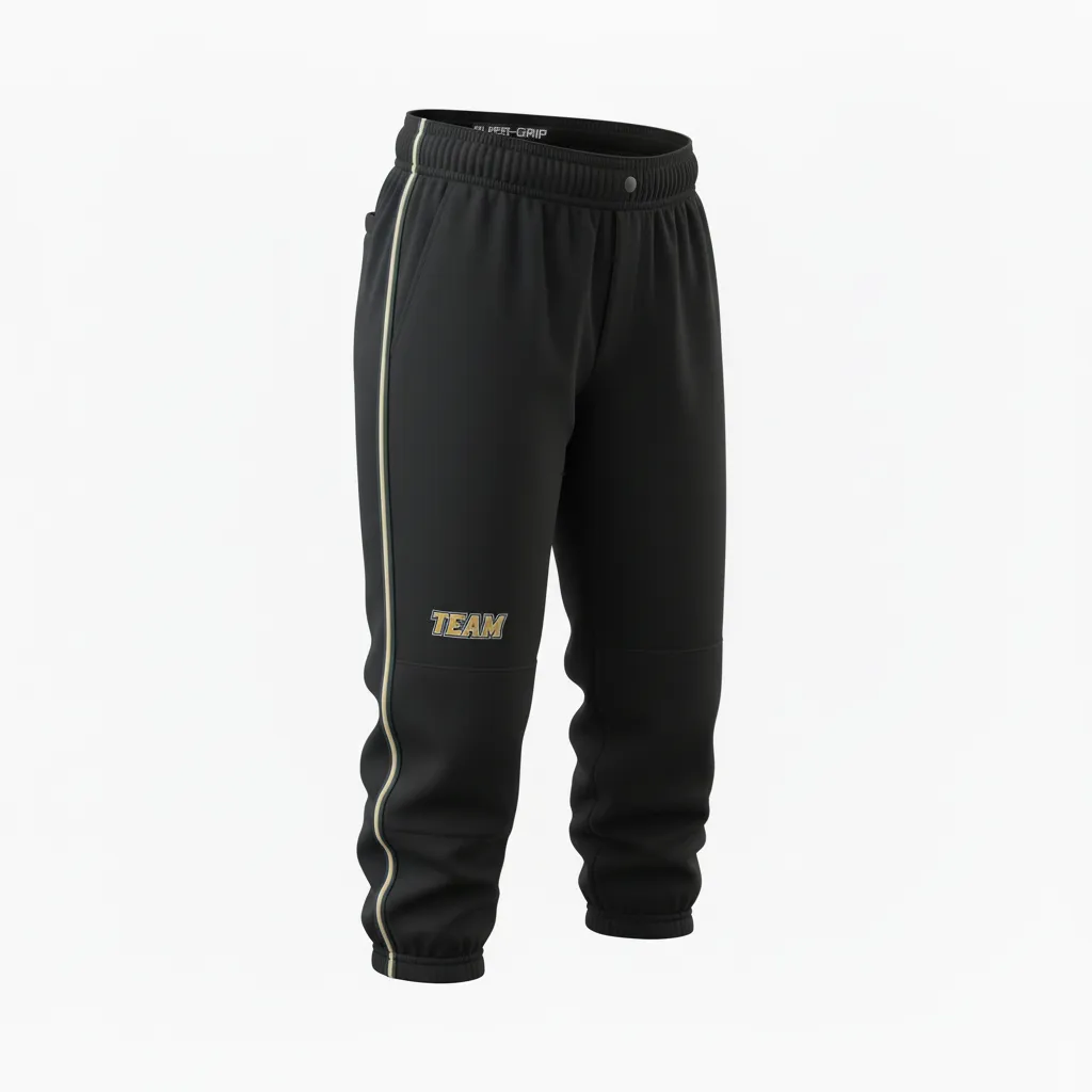 Custom Softball Standard Softball Knicker - Custom Design - Softballknicker Blackgoldwhite - Front View - Kinexa Sportswear
