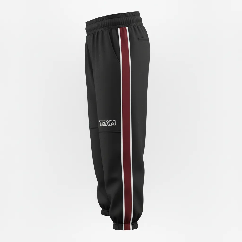 Custom Softball Standard Softball Knicker - Custom Design - Softballknicker Blacksilverwhite - Side View - Kinexa Sportswear
