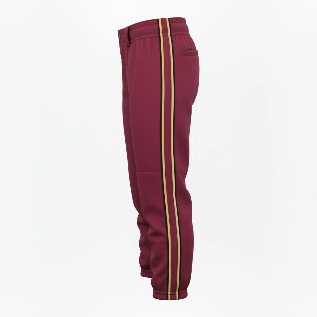 Custom Softball Standard Softball Knicker - Custom Design - Softballknicker Cardinalblackwhite - Side View - Kinexa Sportswear