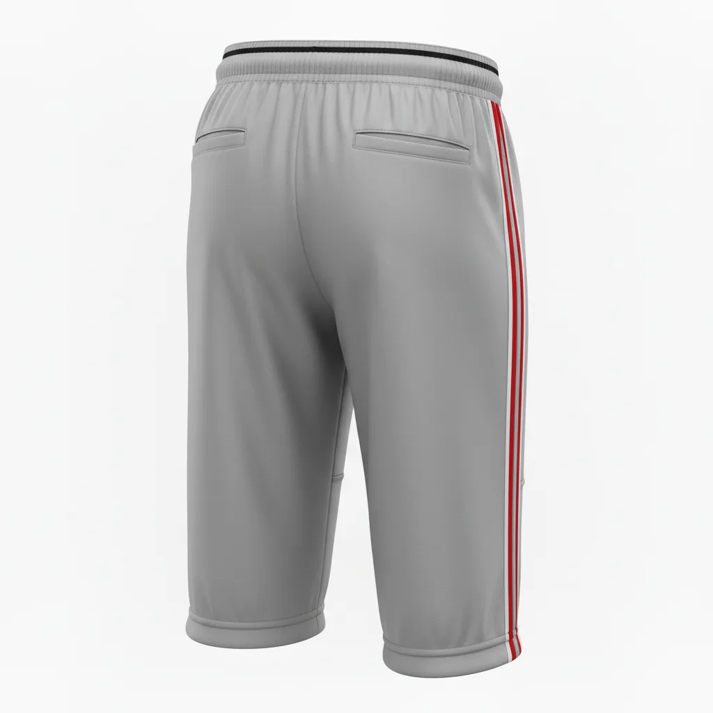 Custom Softball Standard Softball Knicker - Custom Design - Softballknicker Charcoalredwhite - Back View - Kinexa Sportswear