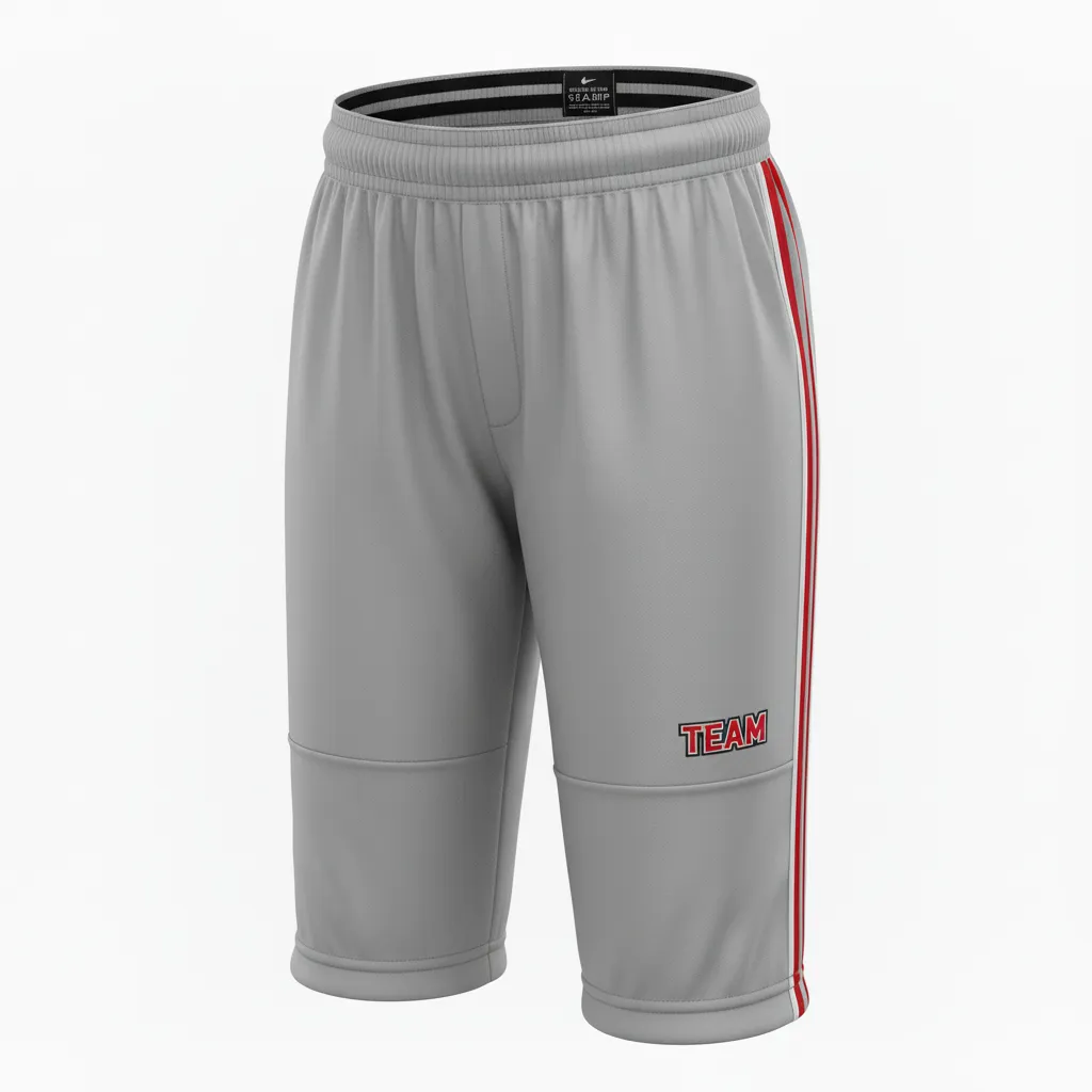 Custom Softball Standard Softball Knicker - Custom Design - Softballknicker Charcoalredwhite - Front View - Kinexa Sportswear