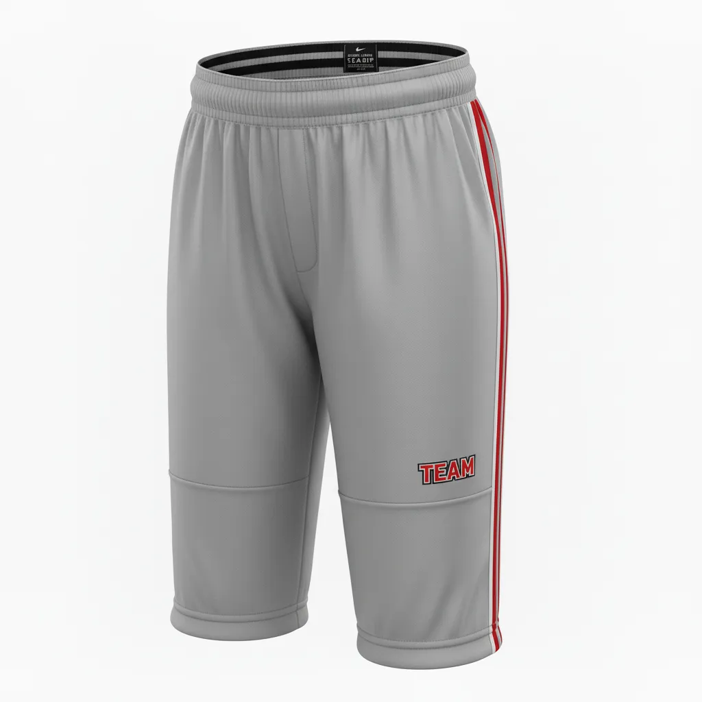 Custom Softball Standard Softball Knicker - Custom Design - Softballknicker Charcoalredwhite - Side View - Kinexa Sportswear