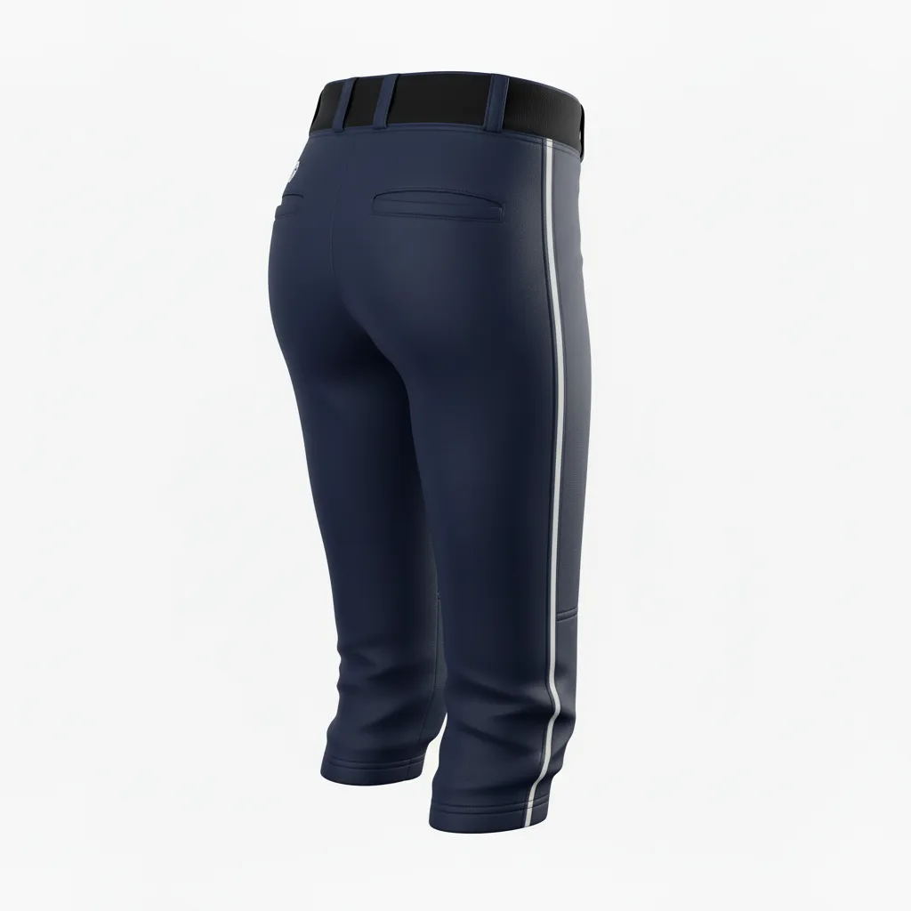Custom Softball Standard Softball Pant - Custom Design - Softballpant Blackgoldwhite - Back View - Kinexa Sportswear