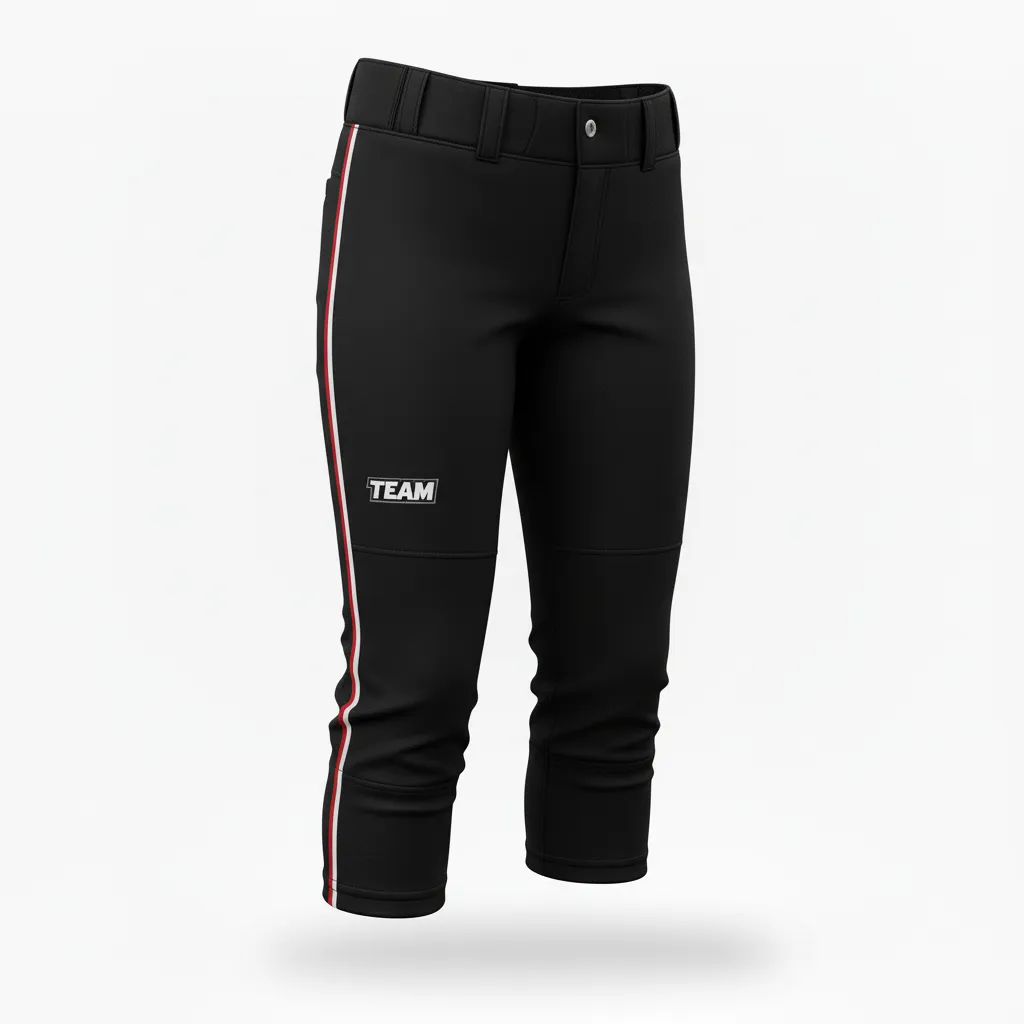 Custom Softball Standard Softball Pant - Custom Design - Softballpant Blackwhitegrey - Front View - Kinexa Sportswear