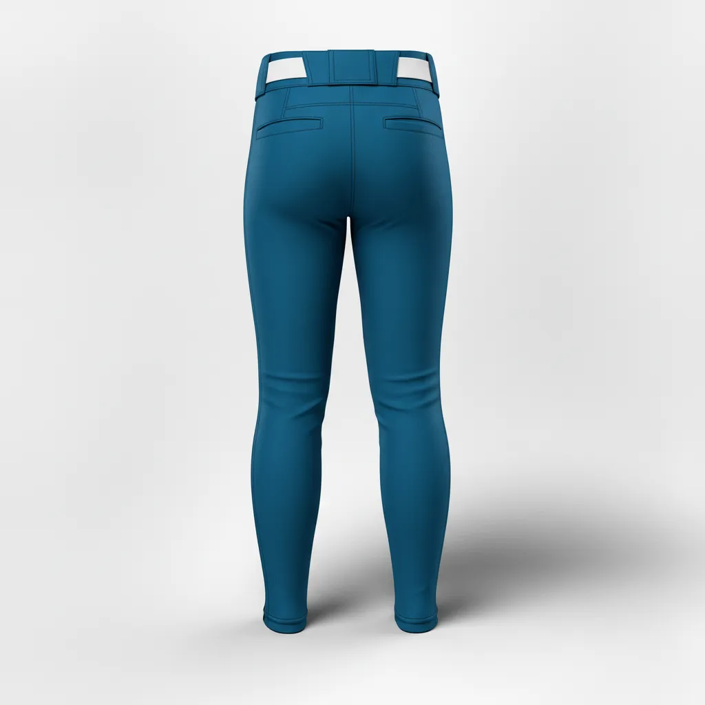 Custom Softball Standard Softball Pant - Custom Design - Softballpant Columbiablackwhite - Back View - Kinexa Sportswear