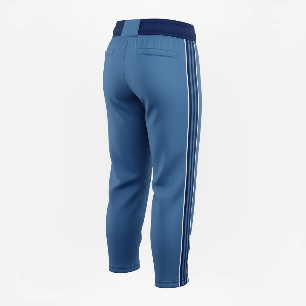 Custom Softball Standard Softball Pant - Custom Design - Softballpant Columbianavywhite - Back View - Kinexa Sportswear