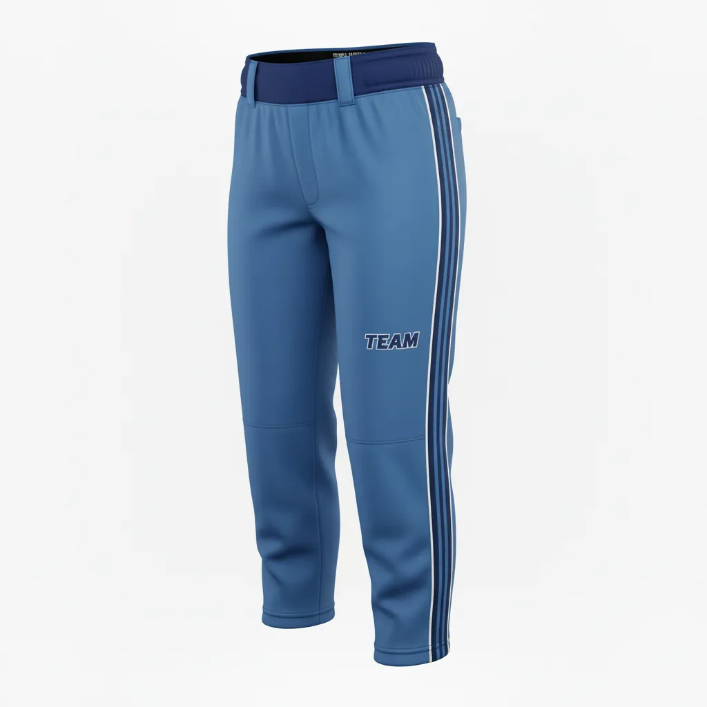 Custom Softball Standard Softball Pant - Custom Design - Softballpant Columbianavywhite - Front View - Kinexa Sportswear