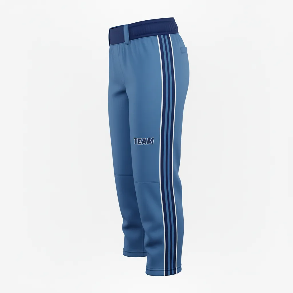 Custom Softball Standard Softball Pant - Custom Design - Softballpant Columbianavywhite - Side View - Kinexa Sportswear