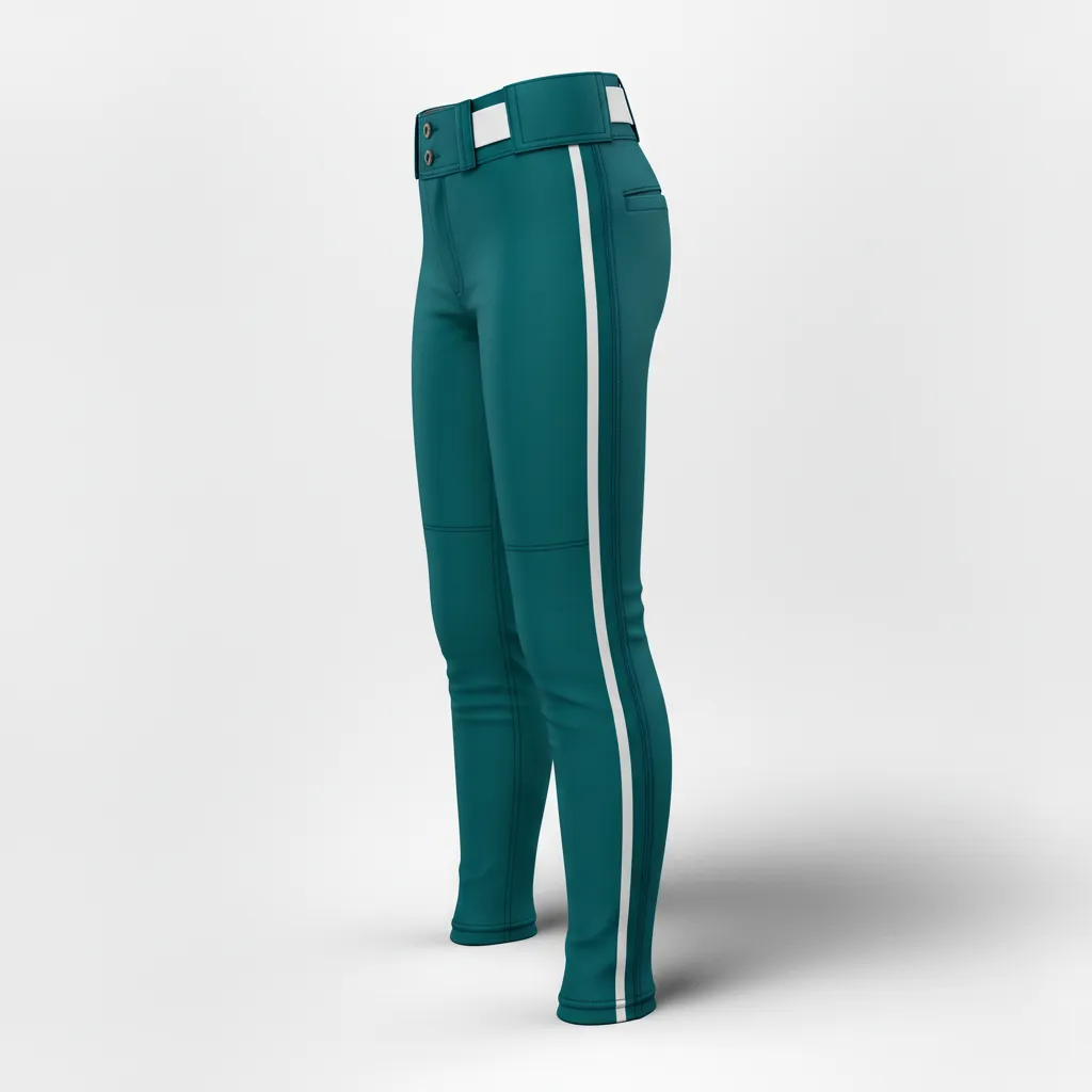 Custom Softball Standard Softball Pant - Custom Design - Softballpant Columbiawhitenavy - Side View - Kinexa Sportswear