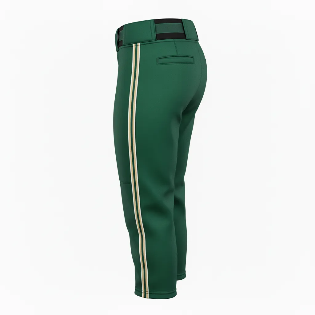 Custom Softball Standard Softball Pant - Custom Design - Softballpant Forestblackgold - Back View - Kinexa Sportswear