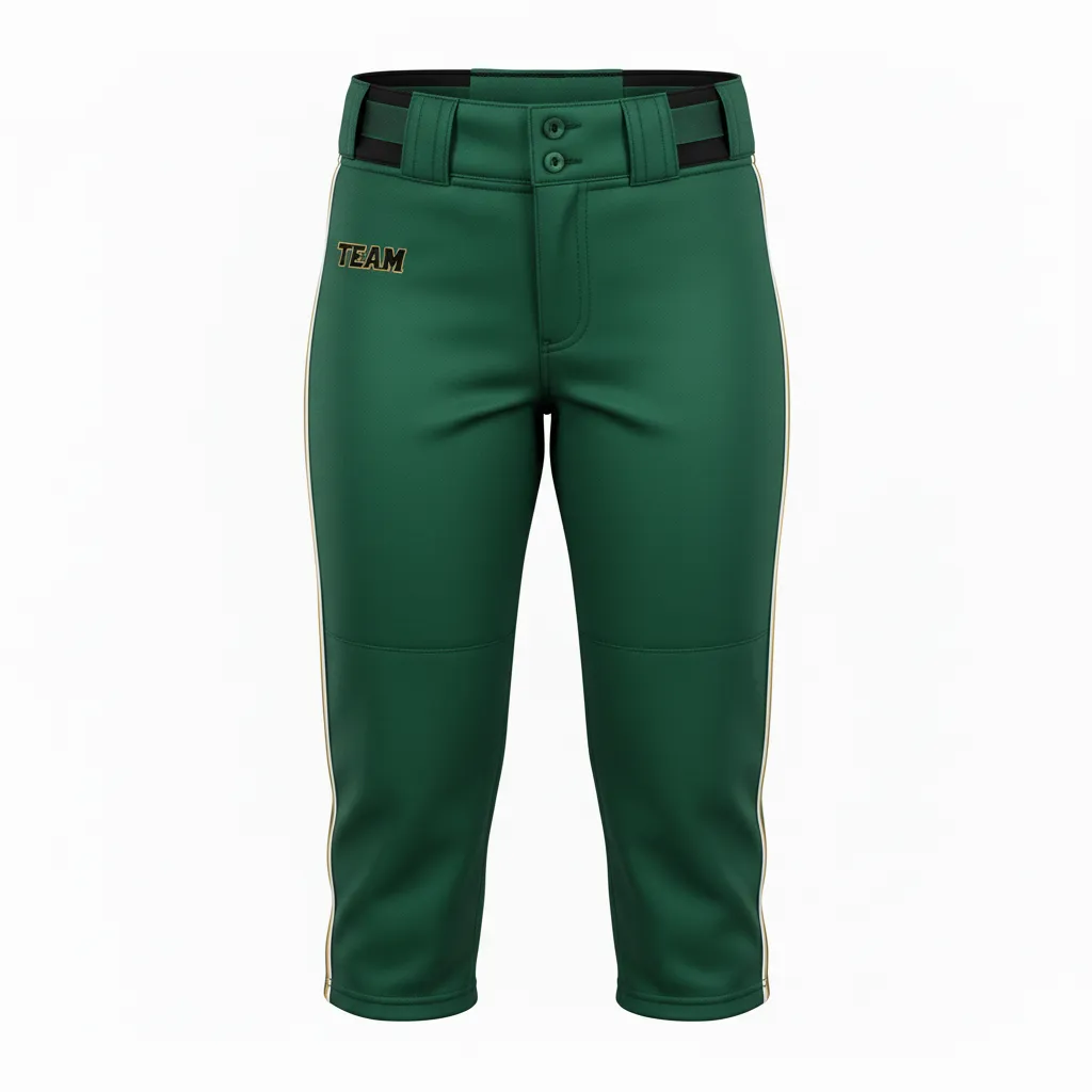 Custom Softball Standard Softball Pant - Custom Design - Softballpant Forestblackgold - Front View - Kinexa Sportswear