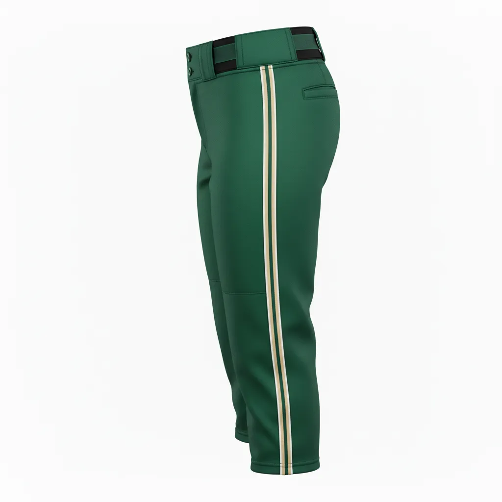 Custom Softball Standard Softball Pant - Custom Design - Softballpant Forestblackgold - Side View - Kinexa Sportswear