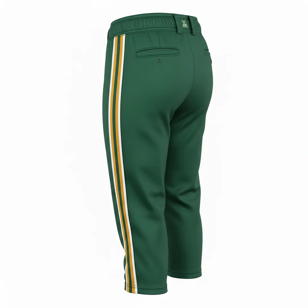 Custom Softball Standard Softball Pant - Custom Design - Softballpant Forestgoldwhite - Back View - Kinexa Sportswear
