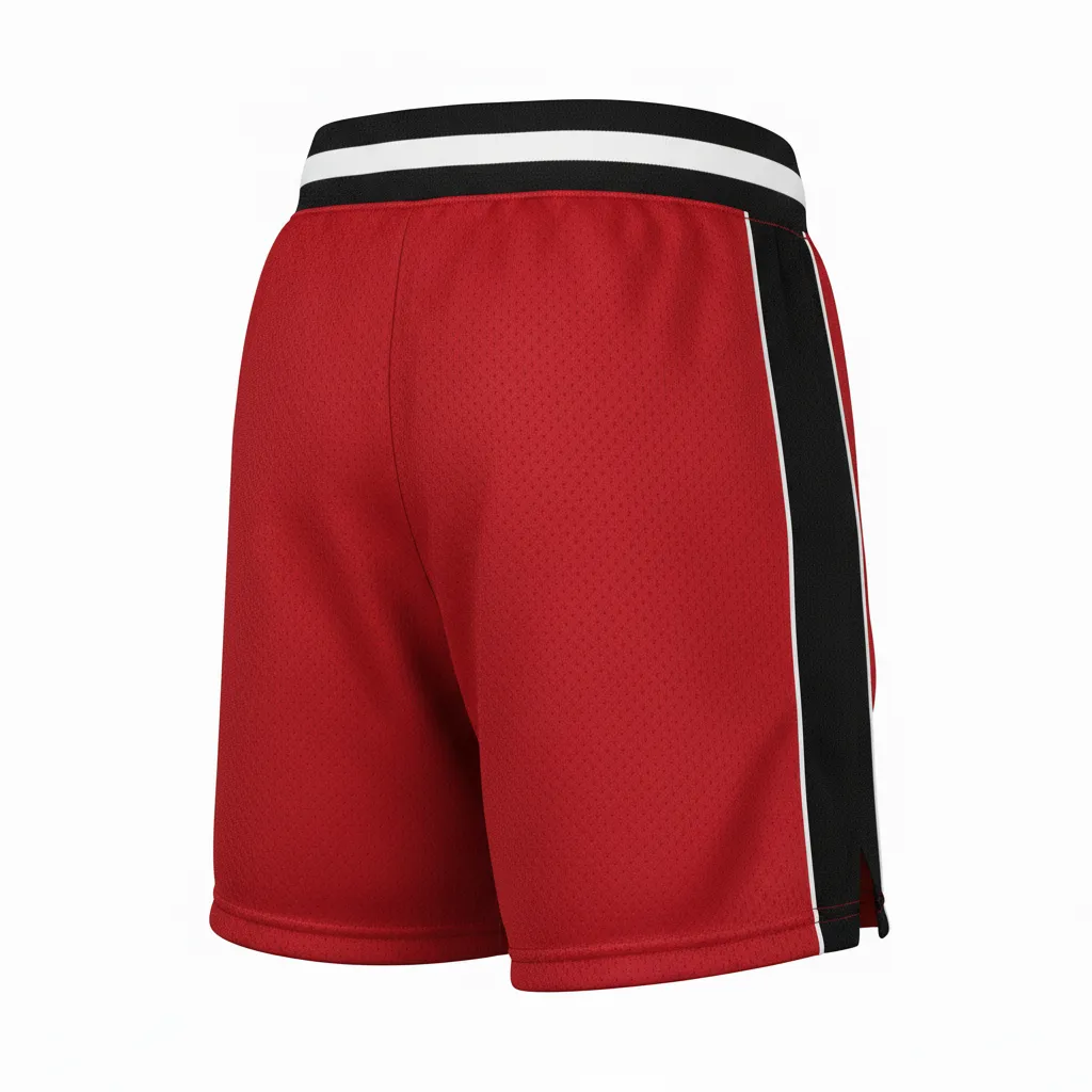 Custom Softball Training Shorts - Custom Design - Trainingshorts Cardinalblackwhite - Back View - Kinexa Sportswear