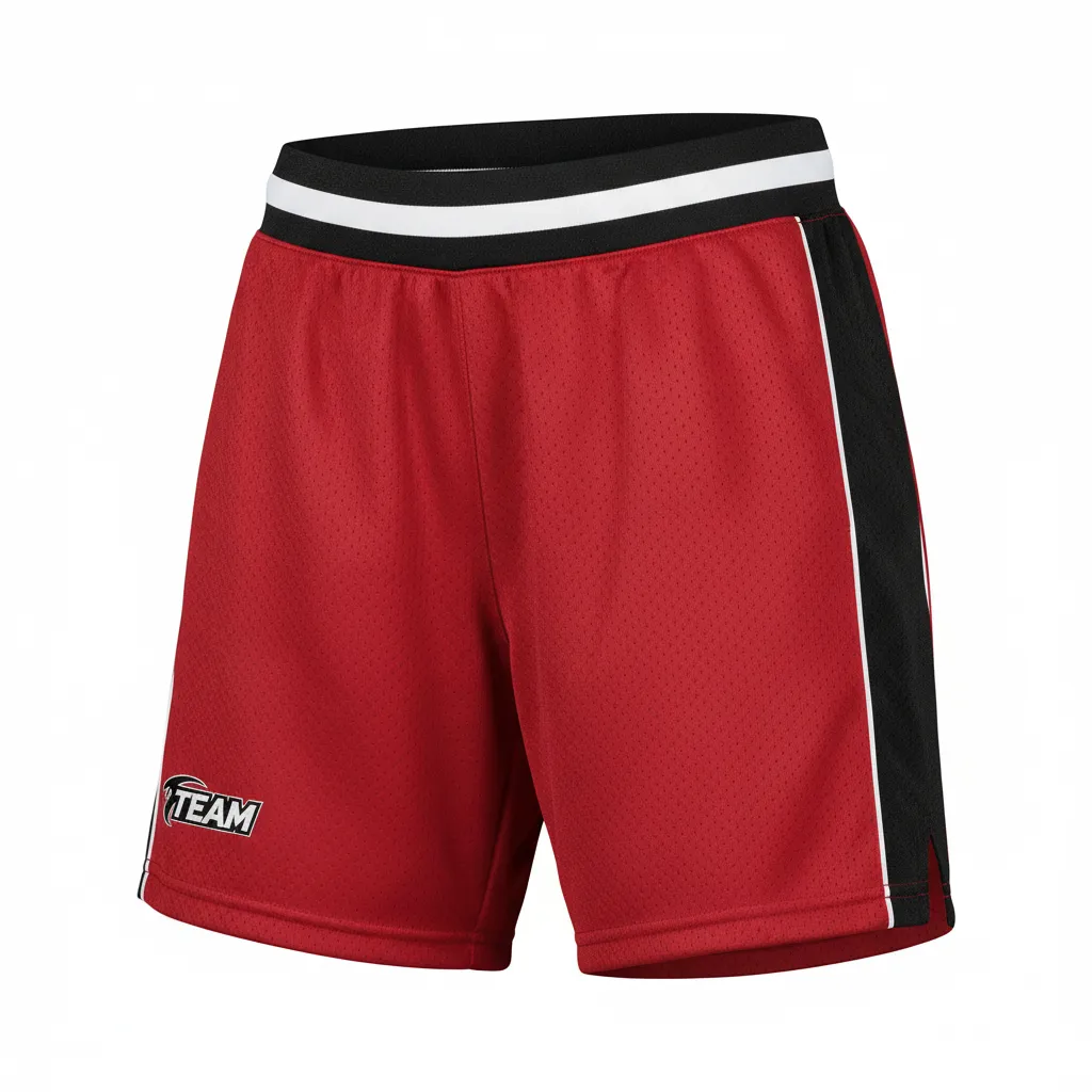 Custom Softball Training Shorts - Custom Design - Trainingshorts Cardinalblackwhite - Front View - Kinexa Sportswear
