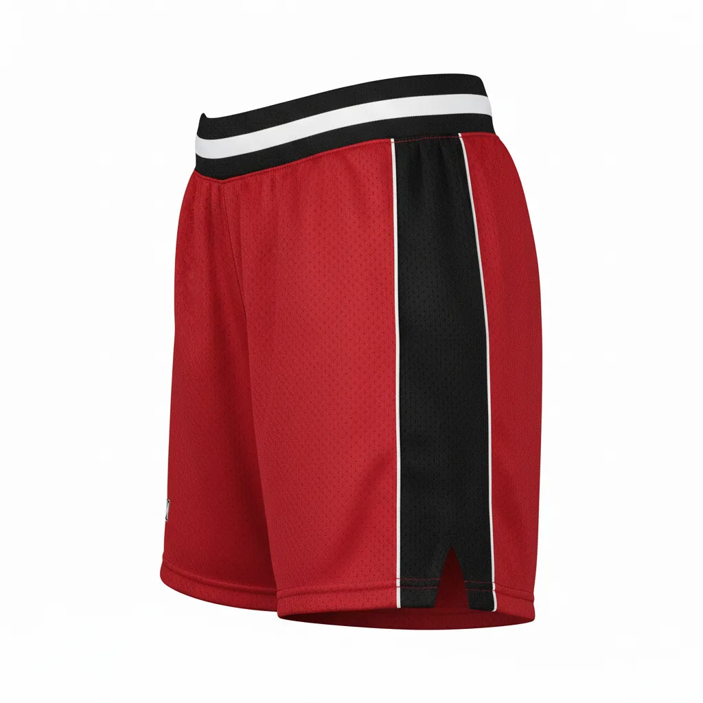Custom Softball Training Shorts - Custom Design - Trainingshorts Cardinalblackwhite - Side View - Kinexa Sportswear