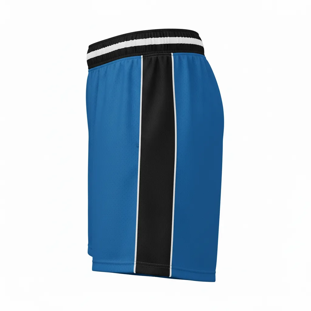 Custom Softball Training Shorts - Custom Design - Trainingshorts Columbiablackwhite - Side View - Kinexa Sportswear