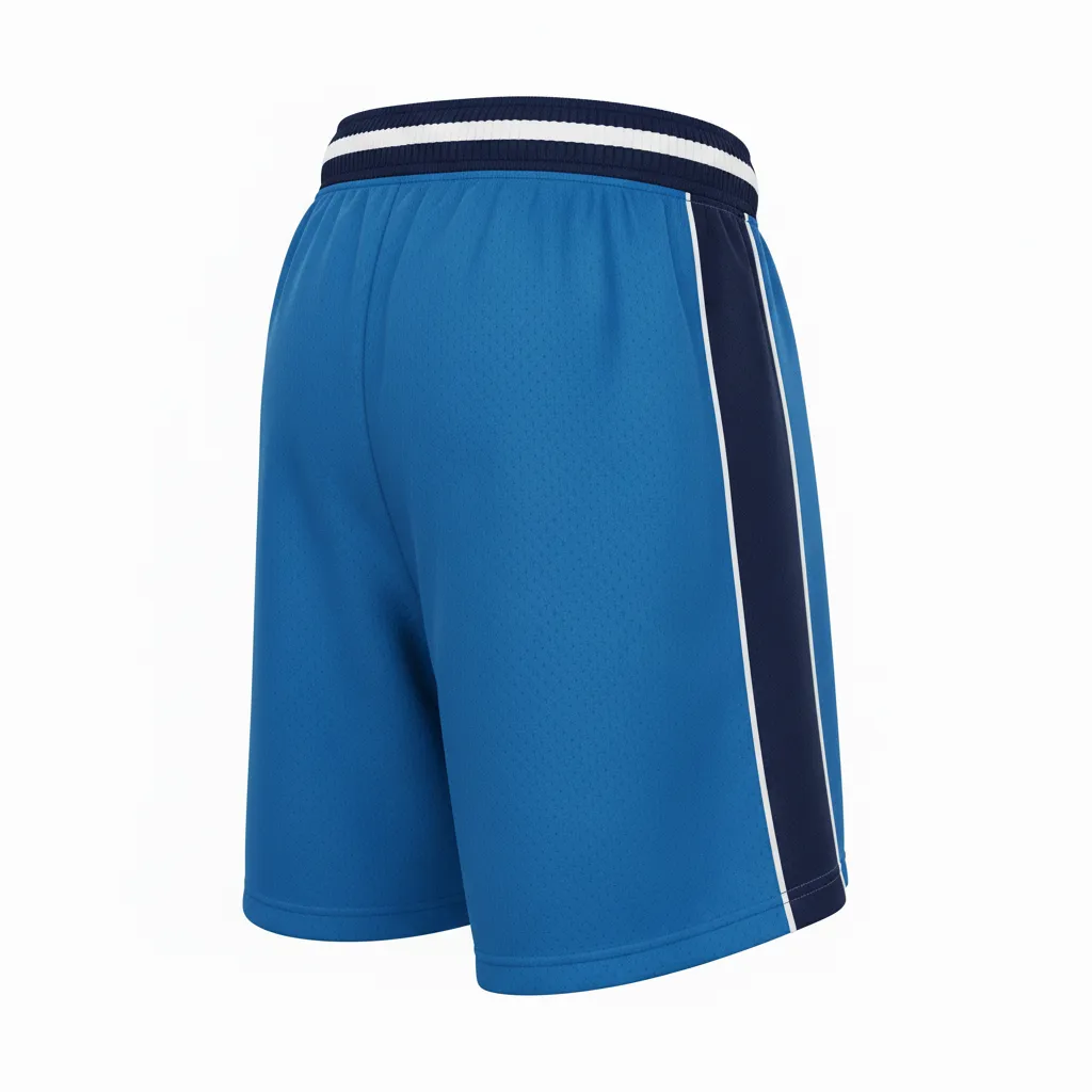 Custom Softball Training Shorts - Custom Design - Trainingshorts Columbianavywhite - Back View - Kinexa Sportswear