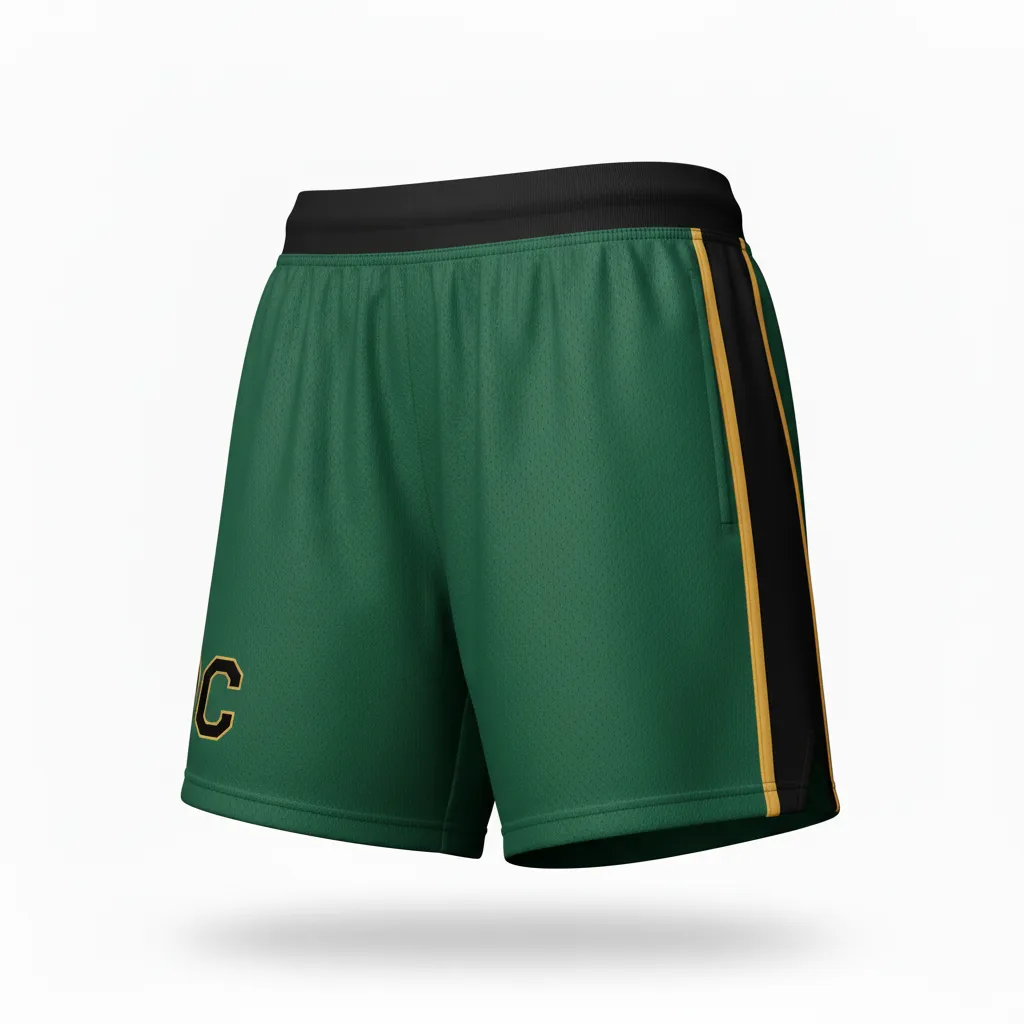 Custom Softball Training Shorts - Custom Design - Trainingshorts Forestblackgold - Front View - Kinexa Sportswear
