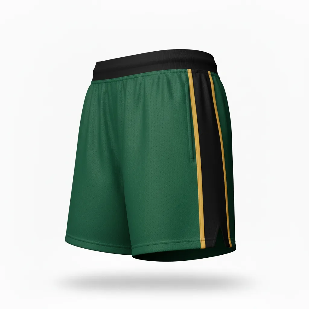 Custom Softball Training Shorts - Custom Design - Trainingshorts Forestblackgold - Side View - Kinexa Sportswear