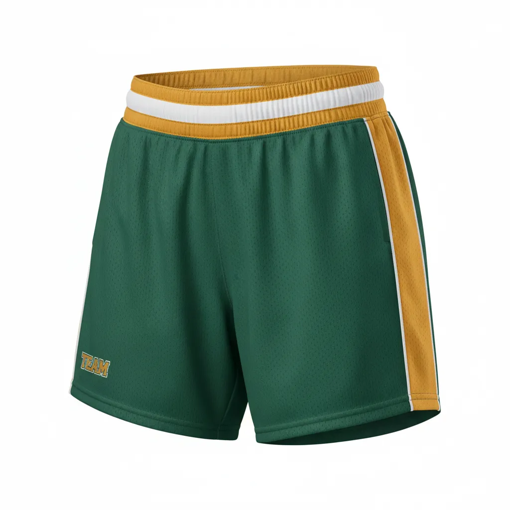 Custom Softball Training Shorts - Custom Design - Trainingshorts Forestgoldwhite - Front View - Kinexa Sportswear