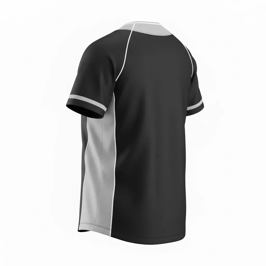 Custom Softball V Neck Softball Jersey - Custom Design - Vneckjersey Blacksilverwhite - Back View - Kinexa Sportswear