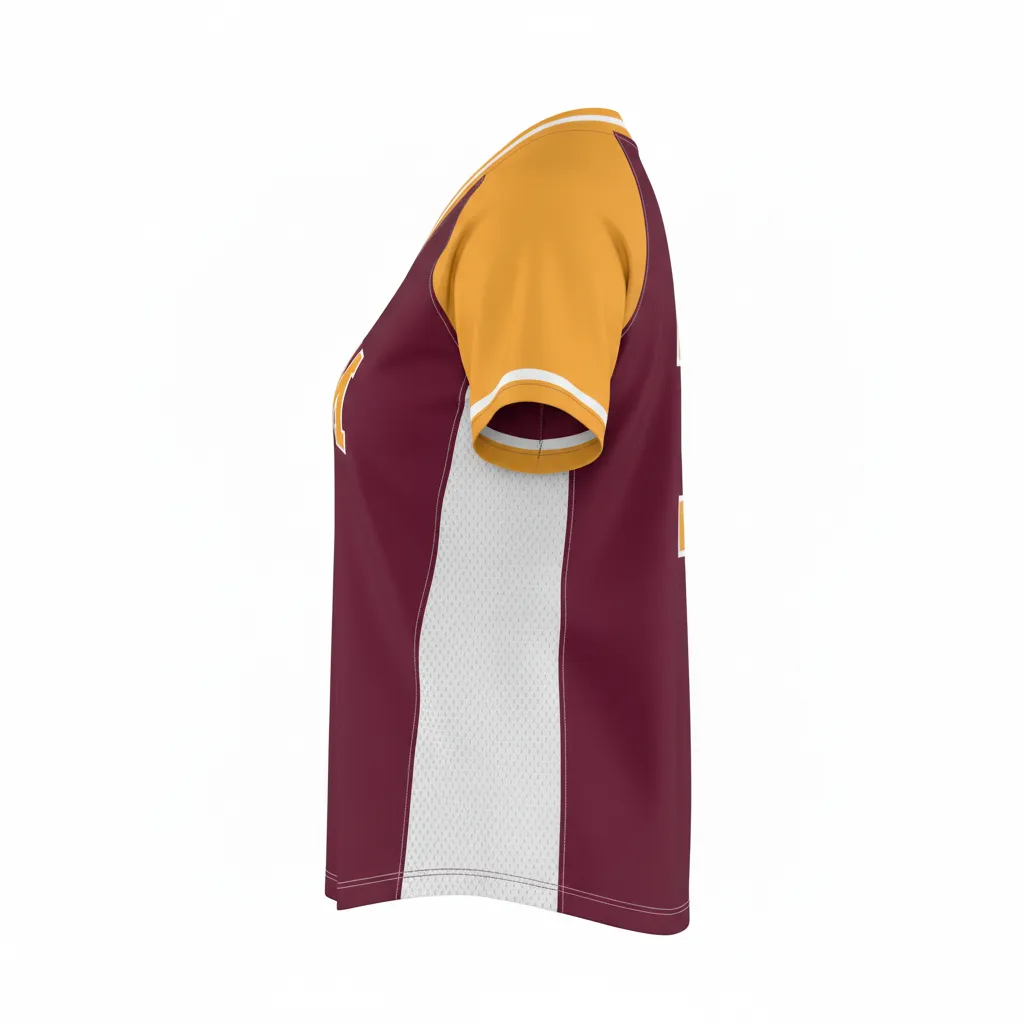 Custom Softball V-Neck Jerseys - Side View - KINEXA