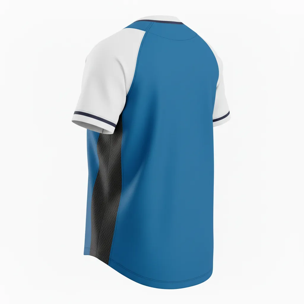 Custom Softball V Neck Softball Jersey - Custom Design - Vneckjersey Columbiablackwhite - Back View - Kinexa Sportswear