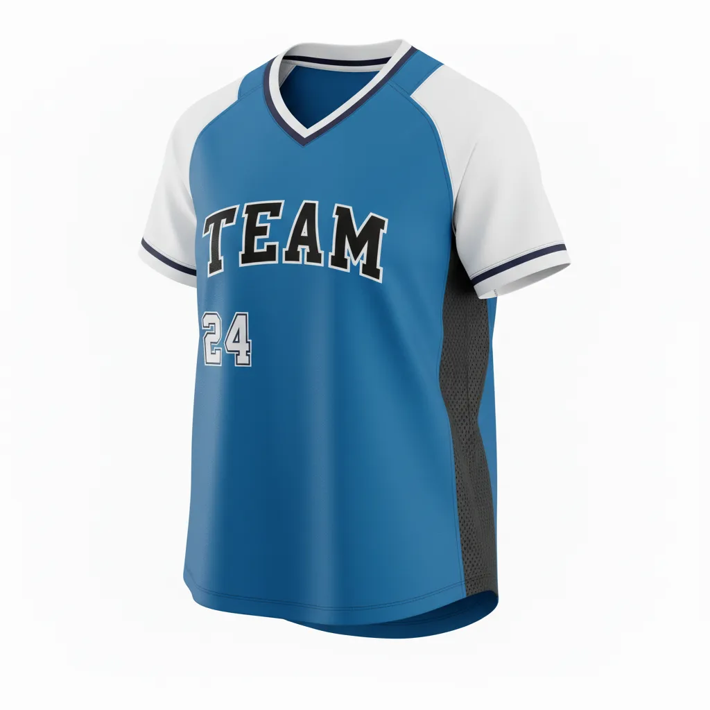 Custom Softball V Neck Softball Jersey - Custom Design - Vneckjersey Columbiablackwhite - Front View - Kinexa Sportswear