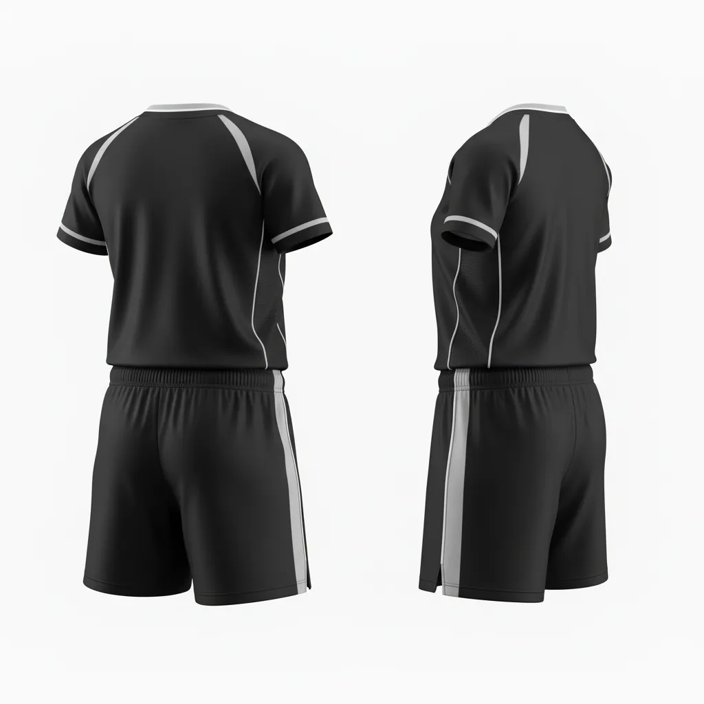 Custom Softball V Neck Softball Uniform - Custom Design - Vneckuniform Blackwhitegrey - Back View - Kinexa Sportswear