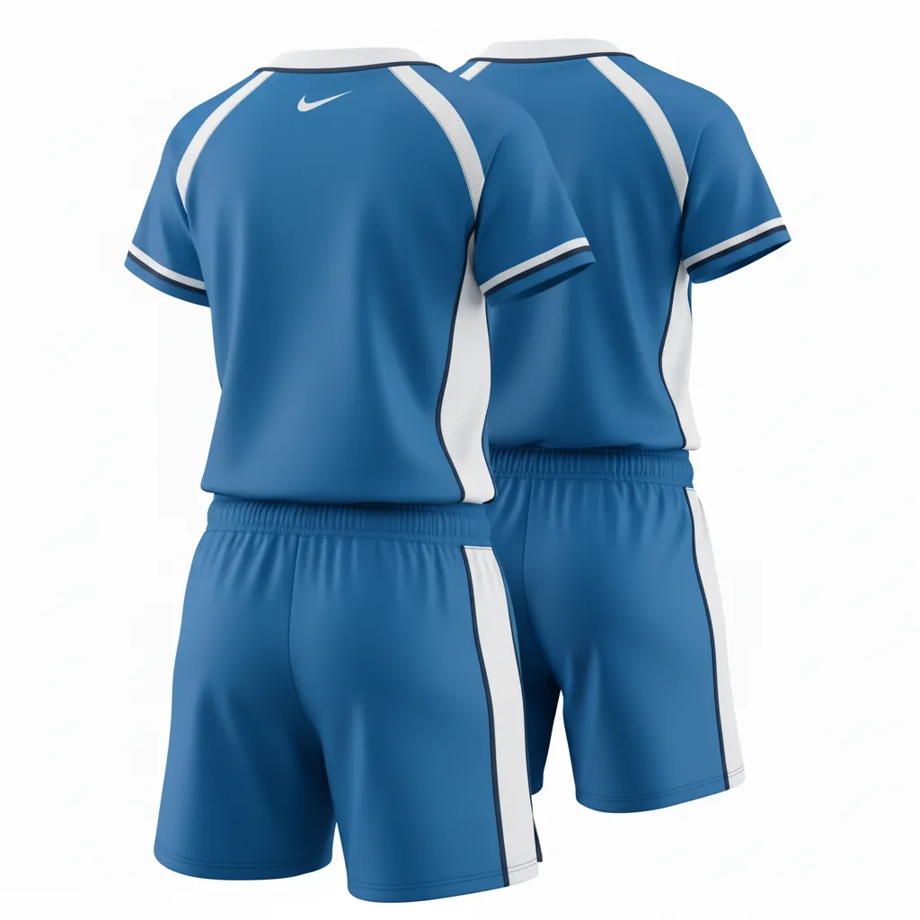Custom Softball V Neck Softball Uniform - Custom Design - Vneckuniform Columbiawhitenavy - Back View - Kinexa Sportswear