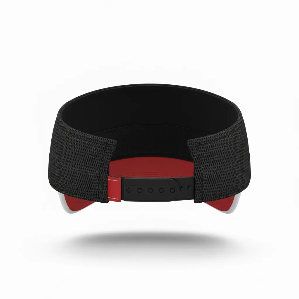 Custom Softball Visor - Custom Design - Blackredwhite - Back View - Kinexa Sportswear