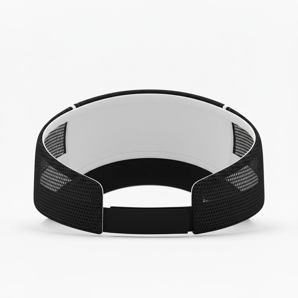 Custom Softball Visor - Custom Design - Blackwhitegrey - Back View - Kinexa Sportswear