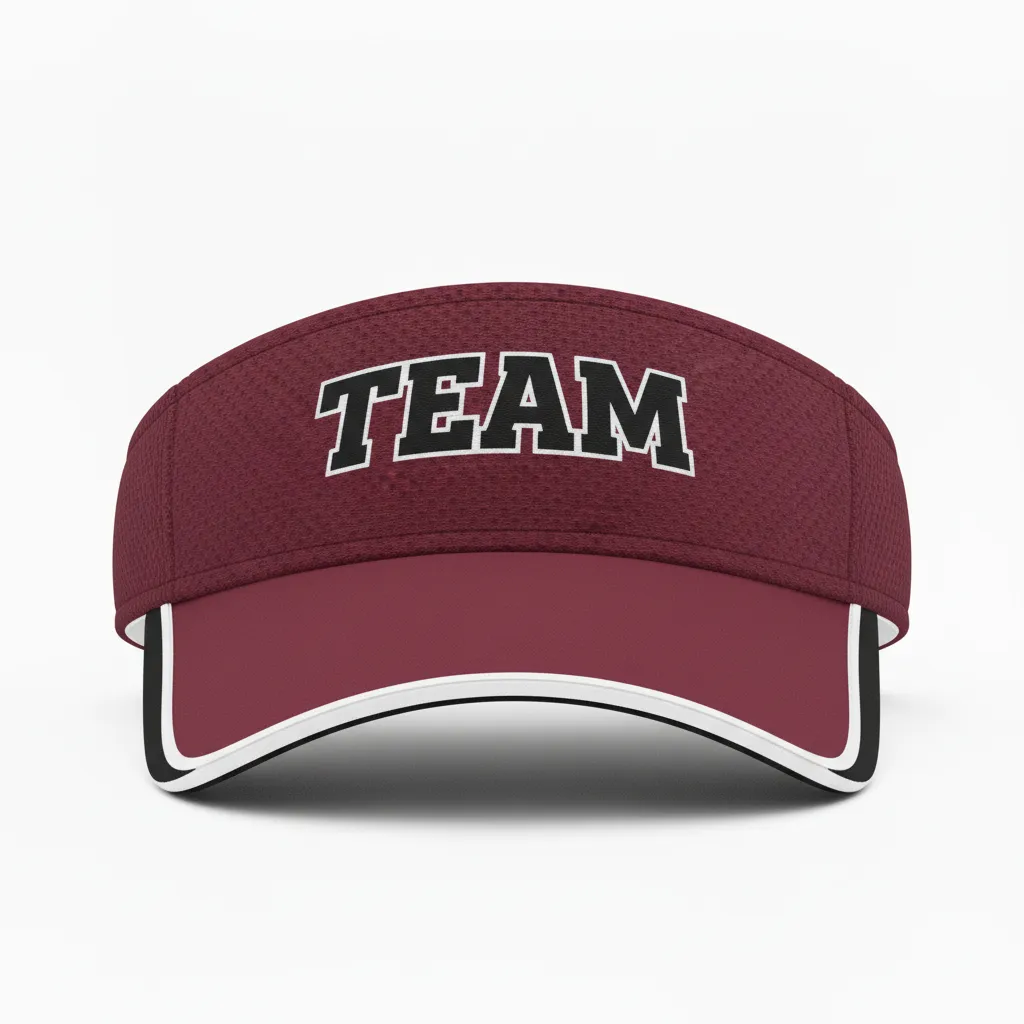 Custom Softball Visor - Custom Design - Cardinalblackwhite - Front View - Kinexa Sportswear
