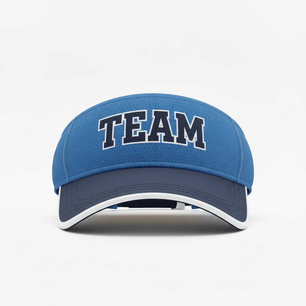 Custom Softball Visor - Custom Design - Columbianavywhite - Front View - Kinexa Sportswear