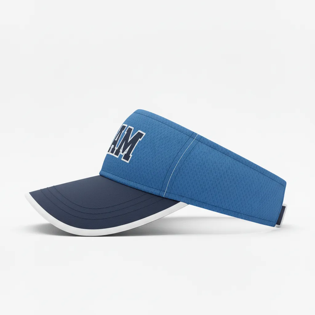 Custom Softball Visor - Custom Design - Columbianavywhite - Side View - Kinexa Sportswear