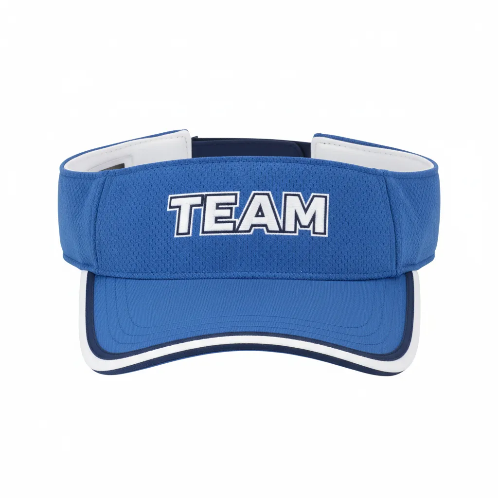 Custom Softball Visor - Custom Design - Columbiawhitenavy - Front View - Kinexa Sportswear