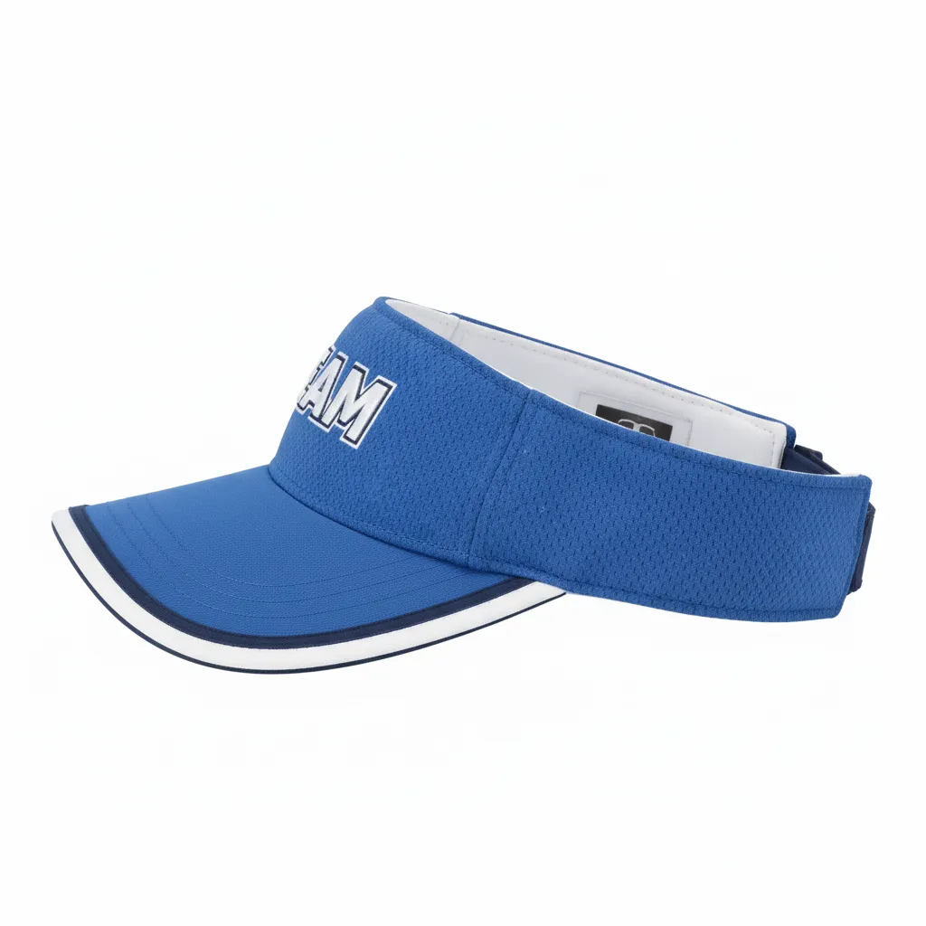 Custom Softball Visor - Custom Design - Columbiawhitenavy - Side View - Kinexa Sportswear