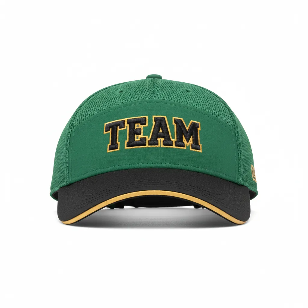 Custom Softball Visor - Custom Design - Forestblackgold - Front View - Kinexa Sportswear