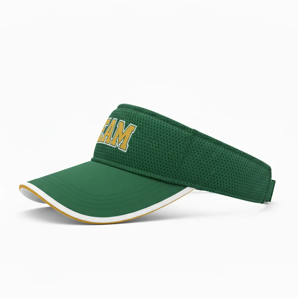 Custom Softball Visor - Custom Design - Forestgoldwhite - Side View - Kinexa Sportswear