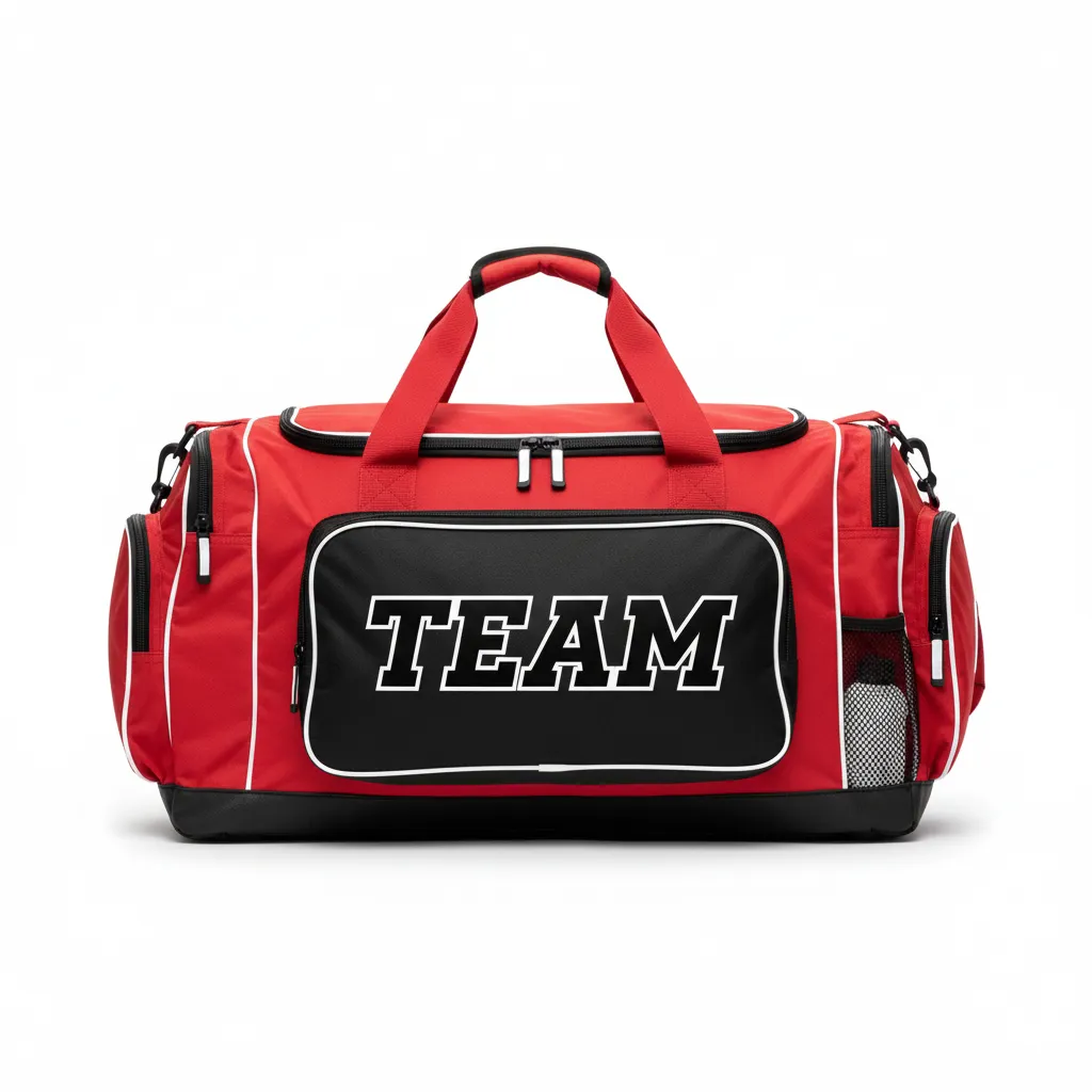 Custom Softball Wheeled Bag - Custom Design - Batbag Cardinalblackwhite - Front View - Kinexa Sportswear